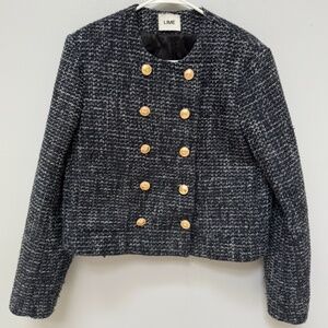 Lime Navy Tweed Blazer in Size Small